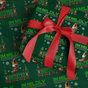 Mildly Irritated Marcus the Worm Meme Wrapping Paper Roll Funny Christmas Stocking Weirdcore TS02 Green Print Your Wear