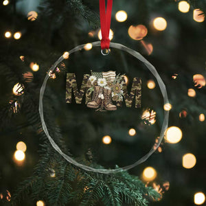 Military Army Mom Floral Combat Shoes Crystal Glass Ornament TS11 Print Your Wear