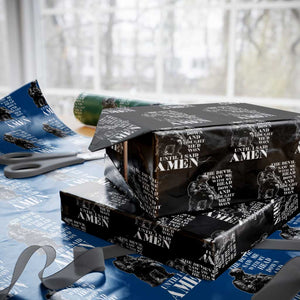 Military Christian Warrior Wrapping Paper Roll The Devil Saw Me With My Head Down And Thought He'd Won TS12 Black Print Your Wear
