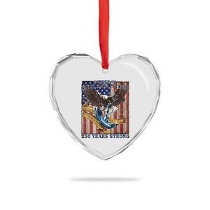 Military Navy 250th Anniversary Heart Crystal Glass Ornament Forged of Salt and Steel Patriotic Eagle Anchor American Flag TS02 Print Your Wear