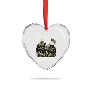 Military Navy 250th Anniversary Heart Crystal Glass Ornament Sea To Shore 250 Years TS02 Print Your Wear