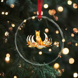 Mindful Aloka the Dog Mindfulness Crystal Glass Ornament Zen Lotus Spiritual Calm TS02 Print Your Wear