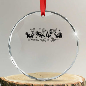 Minimalist Ferret Floral Graphic Crystal Glass Ornament Exotic Pet Owner Gift TS12 Transparent Glass 3'' Circle Print Your Wear