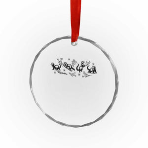 Minimalist Ferret Floral Graphic Crystal Glass Ornament Exotic Pet Owner Gift TS12 Print Your Wear