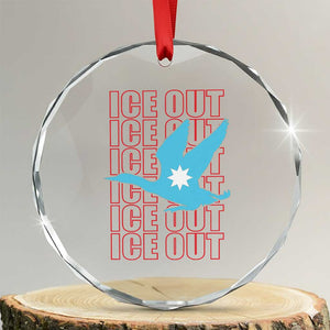 Minnesota Anti ICE Immigration Protest Crystal Glass Ornament Ice Out TS14 Transparent Glass 3'' Circle Print Your Wear