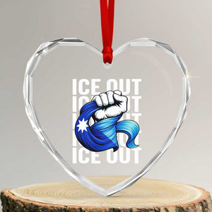 Minnesota Ice Out Heart Crystal Glass Ornament Anti Ice Movement Protest TS12 Transparent Glass 3'' Heart Print Your Wear