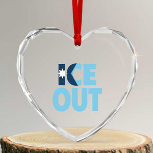 Minnesota Ice Out Heart Crystal Glass Ornament MN State Anti Ice Movement Protest Statement TS11 Transparent Glass 3'' Heart Print Your Wear