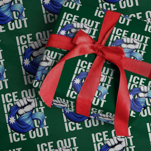 Minnesota Ice Out Wrapping Paper Roll Anti Ice Movement Protest TS12 Green Print Your Wear