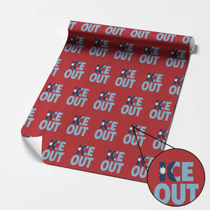 Minnesota Ice Out Wrapping Paper Roll MN State Anti Ice Movement Protest Statement TS11 Red Print Your Wear