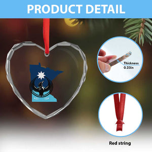 Minnesota Loon Rising Heart Crystal Glass Ornament Star Emblem MN State Flag Pride TS02 Print Your Wear