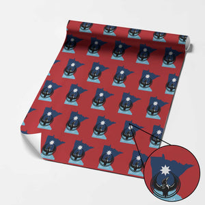 Minnesota Loon Rising Wrapping Paper Roll Star Emblem MN State Flag Pride TS02 Red Print Your Wear