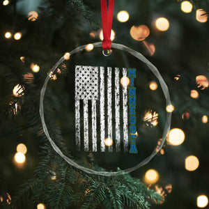 Minnesota MN State Pride Vintage American Flag Crystal Glass Ornament TS11 Print Your Wear
