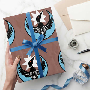 Minnesota Rebel Loon Star Emblem Wrapping Paper Roll Rebellion Symbolic Unity Graphic TS02 Mocha Print Your Wear