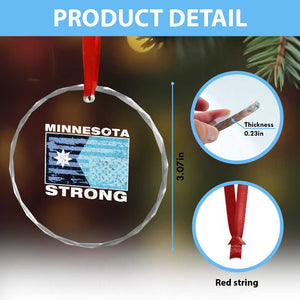Minnesota Strong Crystal Glass Ornament MN State Flag Political Protest MN Resistance Abolish ICE TS14 Print Your Wear
