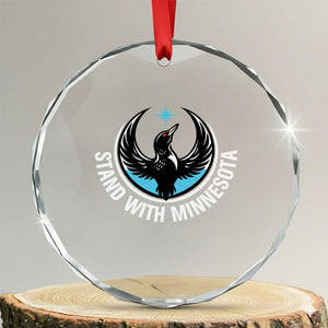 Minnesota Strong Crystal Glass Ornament Stand With Minnesota Anti ICE Immigration Rights Protest TS14 Transparent Glass 3'' Circle Print Your Wear