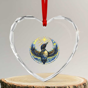 Minnesota Strong Heart Crystal Glass Ornament Minneapolis Loon Starry Night Van Gogh TS14 Transparent Glass 3'' Heart Print Your Wear