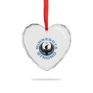 Minnesota Strong Heart Crystal Glass Ornament MN State Bird Loon Resistance Political Protest TS14 Print Your Wear