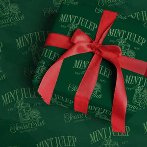 Mint Julep Social Club KY Funny Derby Cocktail Wrapping Paper Roll TS11 Green Print Your Wear