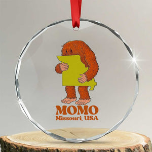 Missouri Cryptid Local Legend Crystal Glass Ornament Momo The Monster Lover Graphic TS12 Transparent Glass 3'' Circle Print Your Wear