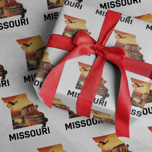 Missouri State Map Nature Travel Wrapping Paper Roll The Show Me State Pride TS12 White Print Your Wear