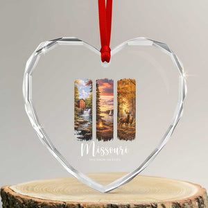 Missouri The Show Me State Heart Crystal Glass Ornament Midwest Pride TS12 Transparent Glass 3'' Heart Print Your Wear