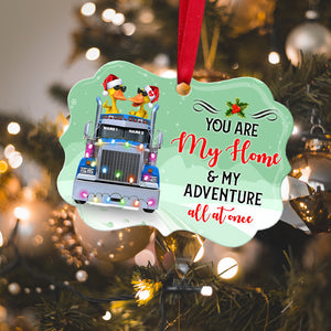 Personalized JP Christmas Ornaments Together Forever Never Apart Duck Gift For Trucker Couple CTM Custom - Printyourwear