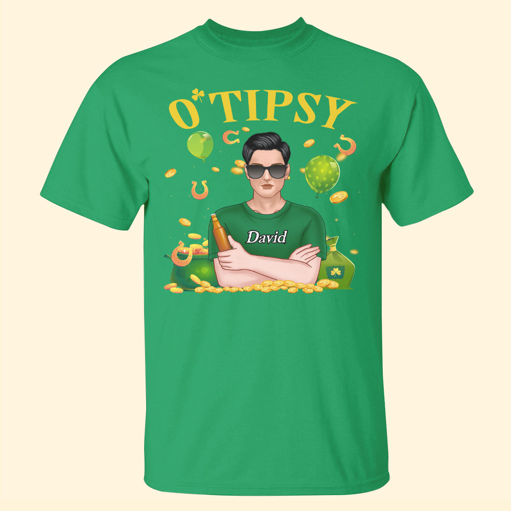 Personalized St Patricks Day Drunken Drunkest Drunker Tipsy T Shirts Gift For Couple Couple With Arms Crossed CTM Custom - Printyourwear