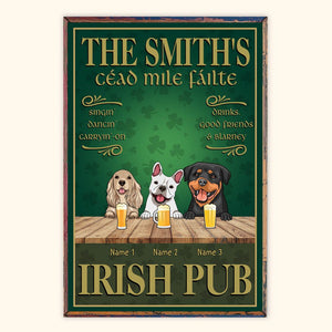 Personalized St Patricks Day Dog Poster Irish Pub Cead Mile Failte CTM Canvas Custom - Printyourwear