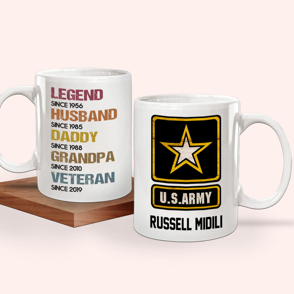 Personalized Mug Legend Husband Daddy Grandpa Veteran, Gift For Fathers Day CTM One Size 11oz size Custom - Printyourwear