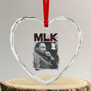 MLK I Have A Dream Heart Crystal Glass Ornament Dr Martin Luther King Jr Black History Month TS11 Transparent Glass 3'' Heart Print Your Wear