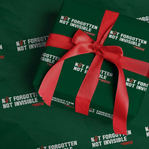 MMIW Awareness Wrapping Paper Roll Not Forgotten Not Invisible Indigenous Women TS12 Green Print Your Wear