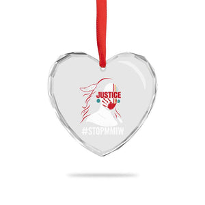 MMIW Awareness Heart Crystal Glass Ornament Justice For Indigenous Woman Stop Stolen Sisters TS10 Print Your Wear