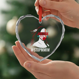 MMIW Awareness Heart Crystal Glass Ornament Justice For Indigenous Woman Stop Stolen Sisters TS10 Print Your Wear