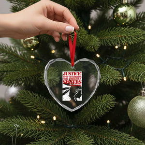 MMIW Awareness Heart Crystal Glass Ornament Justice Stop Murdering Our Indigenous Sisters TS10 Print Your Wear