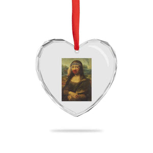 MMIW Awareness Heart Crystal Glass Ornament Mona Lisa Red Handprint Indigenous Woman Stop Stolen Sisters TS10 Print Your Wear