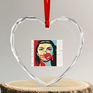 MMIW Awareness Support Heart Crystal Glass Ornament Voices For Stolen Sisters Native American TS12 Transparent Glass 3'' Heart Print Your Wear