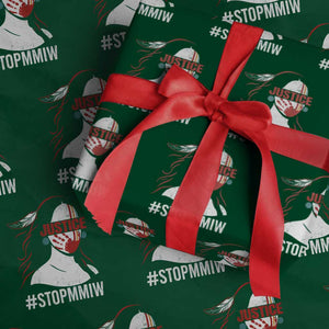 MMIW Awareness Wrapping Paper Roll Justice For Indigenous Woman Stop Stolen Sisters TS10 Green Print Your Wear