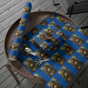 MMIW Awareness Wrapping Paper Roll Mona Lisa Red Handprint Indigenous Woman Stop Stolen Sisters TS10 Blue Print Your Wear