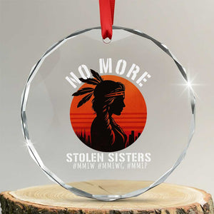 MMIW No More Stolen Sisters Crystal Glass Ornament American Native Indigenous Woman TS10 Transparent Glass 3'' Circle Print Your Wear