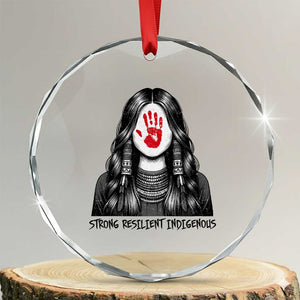 MMIW Strong Resilient Indigenous Crystal Glass Ornament Stand With Native Women Support TS12 Transparent Glass 3'' Circle Print Your Wear