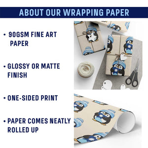 MN Strong Cute Penguin Wrapping Paper Roll Minnesota State Pride Gift TS12 Print Your Wear