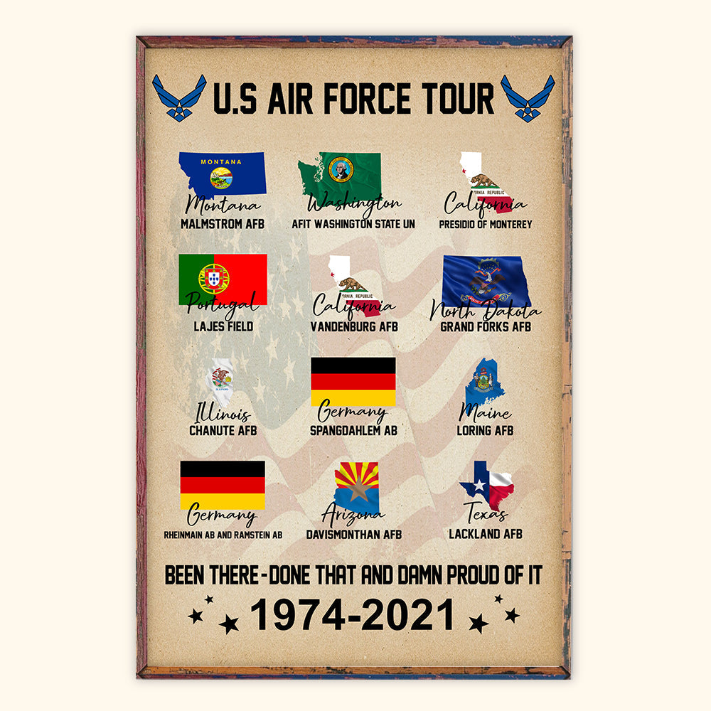 Personalized Veteran Poster Military World Tour CTM Custom - Printyourwear