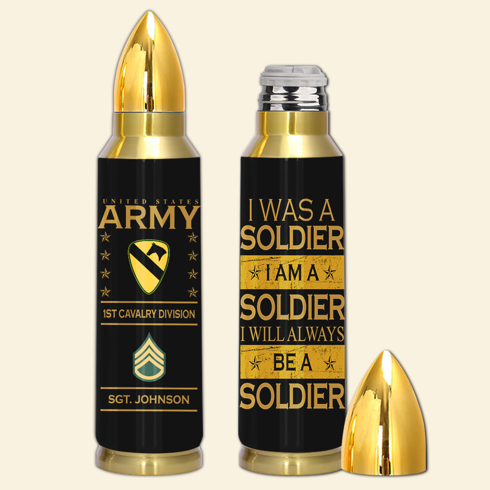 Personalized Army Veteran Bullet Tumbler Once A Soldier Always A Soldier CTM Printyourwear