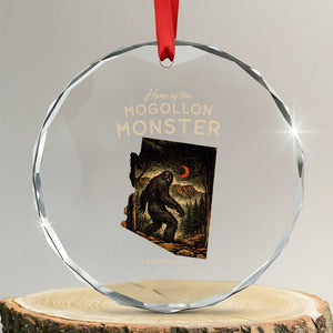 Mogollon Monster Arizona Crystal Glass Ornament Home Of The Cryptid Lover TS12 Transparent Glass 3'' Circle Print Your Wear