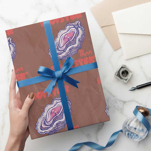 Moister Than An Oyster Wrapping Paper Roll Funny Inappropriate Adult Humor TS14 Mocha Print Your Wear