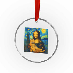 Mona Lisa Cat Starry Night Crystal Glass Ornament TS14 Print Your Wear