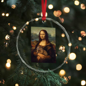 Mona Lisa Holding Groundhog Parody Painting Crystal Glass Ornament Funny Groundhog Day TS11 Print Your Wear