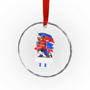 Mondyal 2026 Haiti Soccer Player Victory Celebration Graphic Crystal Glass Ornament Haitian Flag Football Sports Fan TS02 Print Your Wear