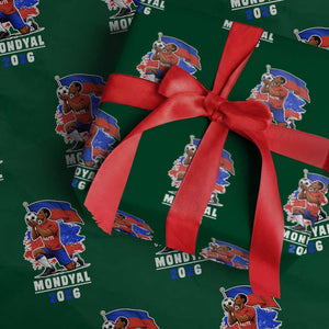 Mondyal 2026 Haiti Soccer Player Victory Celebration Graphic Wrapping Paper Roll Haitian Flag Football Sports Fan TS02 Green Print Your Wear