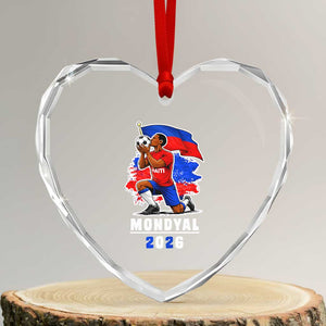 Mondyal 2026 Haiti Soccer Player Victory Celebration Graphic Heart Crystal Glass Ornament Haitian Flag Football Sports Fan TS02 Transparent Glass 3'' Heart Print Your Wear